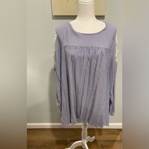 Lane bryant blouse. Blue and white stripe size 26